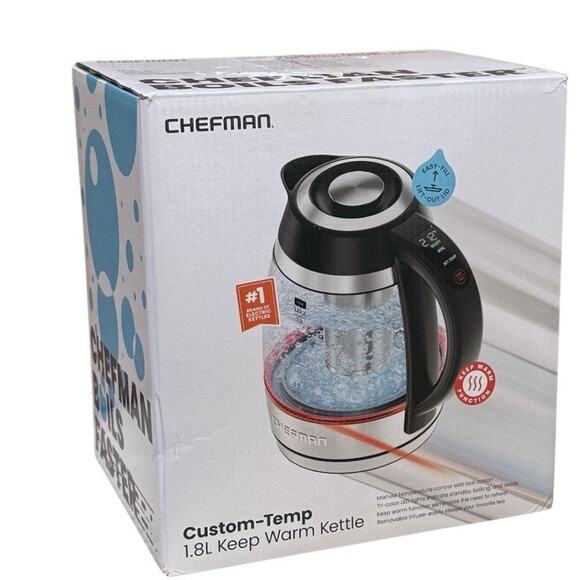 NEW Chefman 1.8L ELECTRIC TEA KETTLE Digital Precision + Tea Infuser Boil Water - Picture 4 of 7